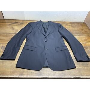 Z Zegna Drop 8 Wool Black Suit Jacket Blazer Coat US 46R